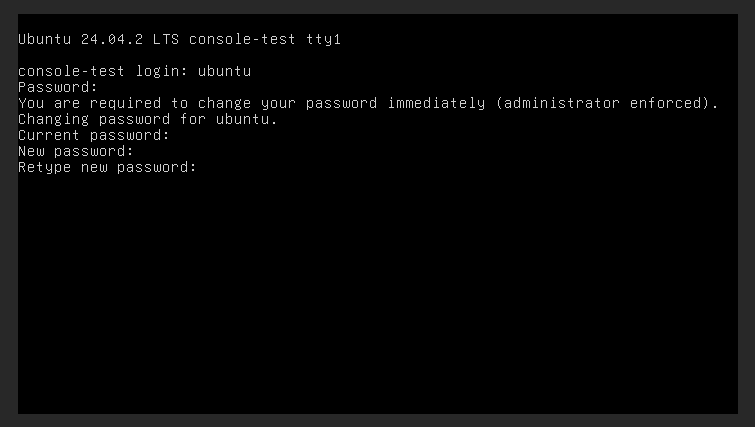 Prompt to change password